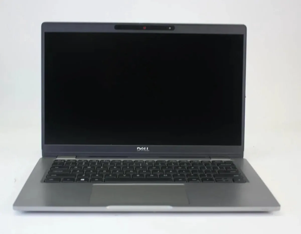 Silver Dell Latitude 5320 13.3 inch touchscreen laptop with backlit keyboard