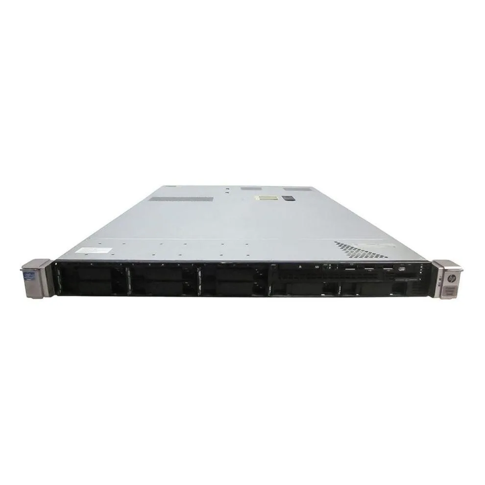 Silver 2U rack server, twenty-four 2.5 inch drive bays front, dual Xeon badge, iLO port rear
