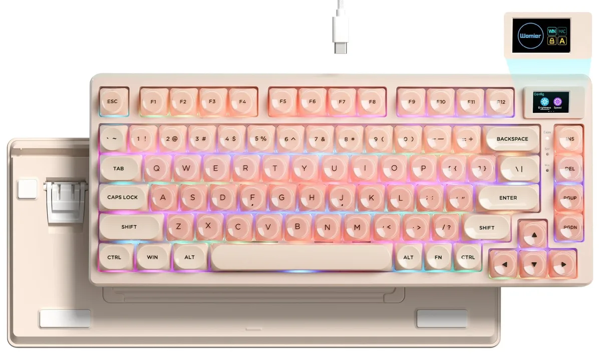 Womier Womier SK80 75% Mechanical Gaming Keyboard Pink 80 Keys — product photo