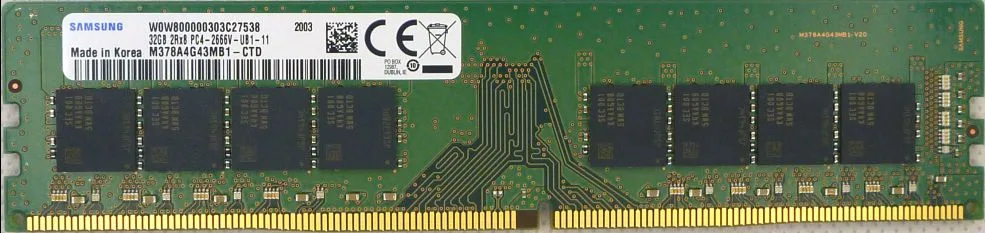 SAMSUNG SAMSUNG M378A4G43MB1-CTD 32GB DDR4 2666MHz CL19 1.2V UDIMM desktop RAM — photo du produit