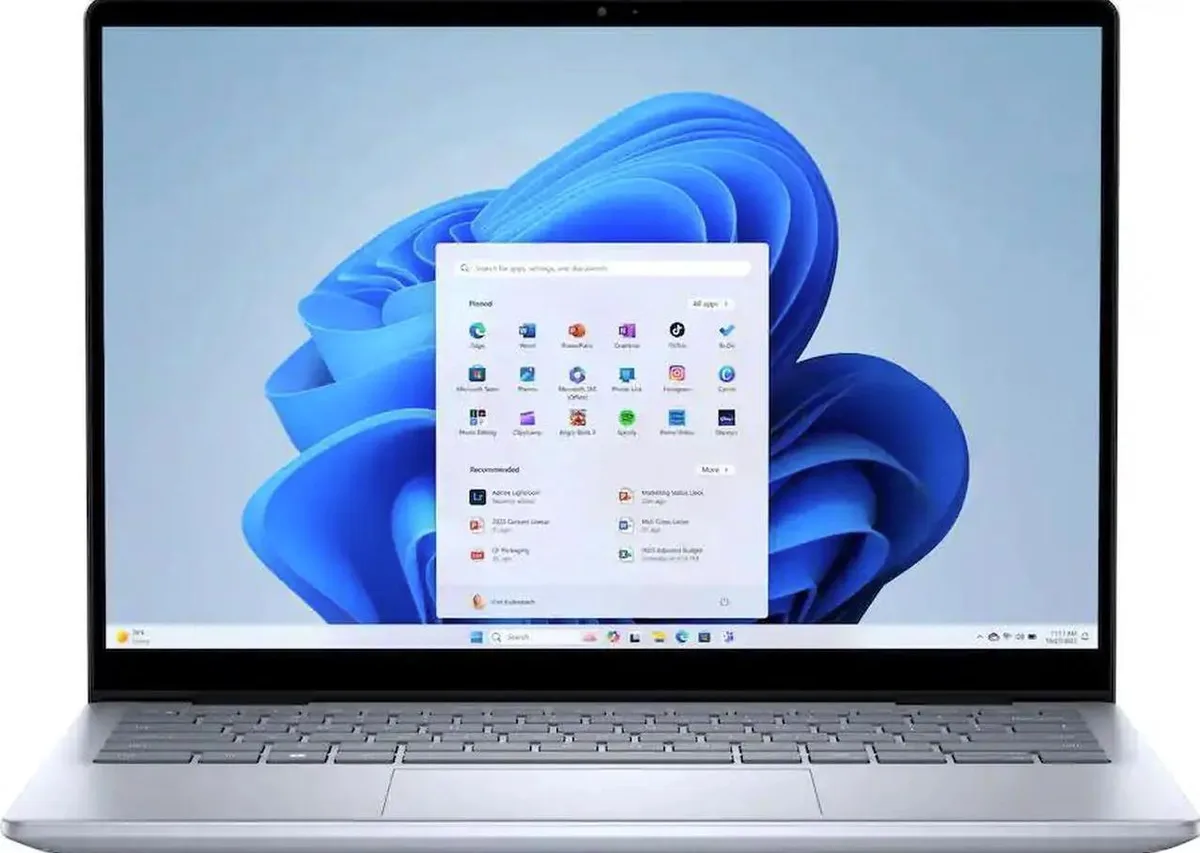 Blue 14-inch convertible laptop with touchscreen, backlit keyboard and fingerprint reader