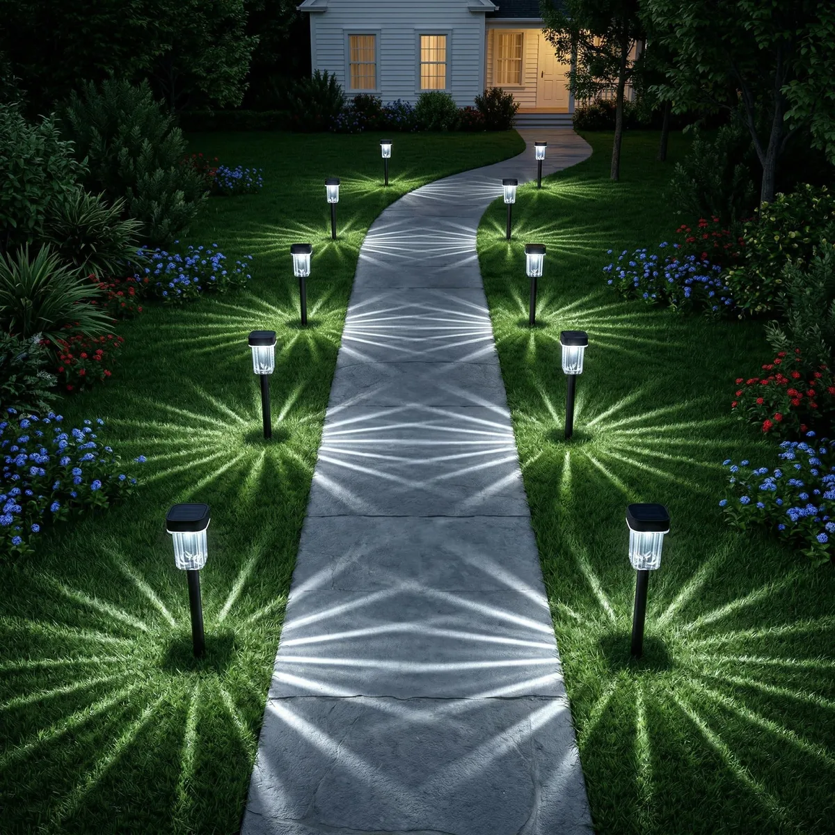  LIANGLOME T58-12PKCW 12 Pack Solar Landscape Lighting 6000K Cold White IP55 — fotografija izdelka