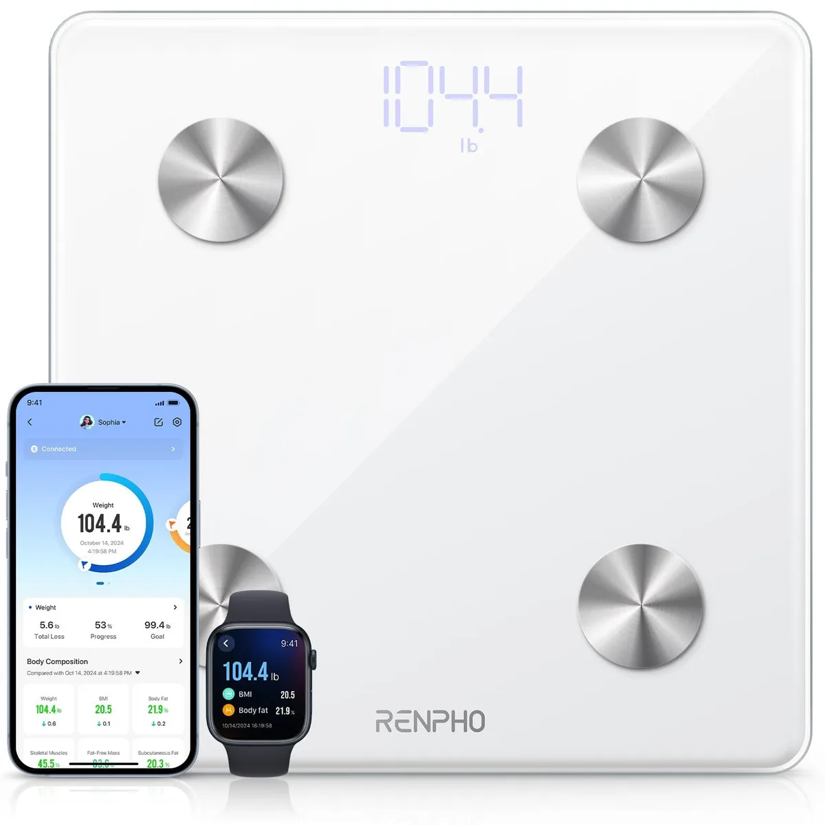  RENPHO ES-CS20M-W bath scale 13 metrics 180 kg white — foto del prodotto