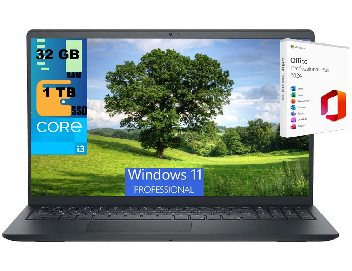 DELL DELL Inspiron 15 laptop i3-1215U 6-core 32GB 1TB PCIe SSD 15.6 FHD Windows 11 Pro — photo du produit
