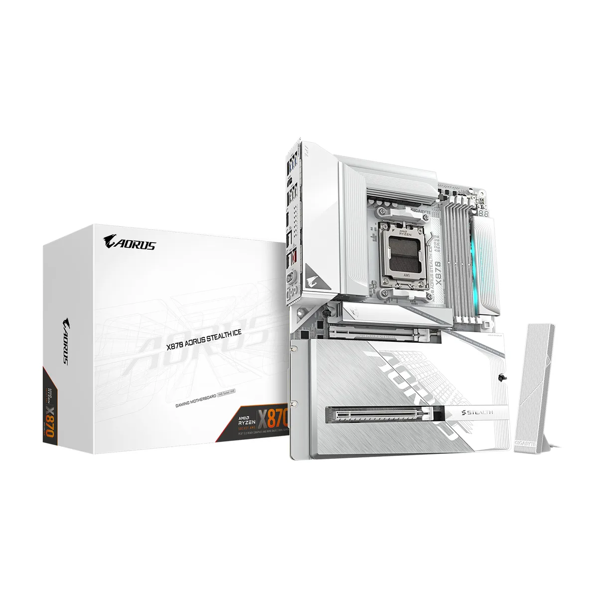 GIGABYTE GIGABYTE X870 AORUS STEALTH ICE AMD motherboard — product photo