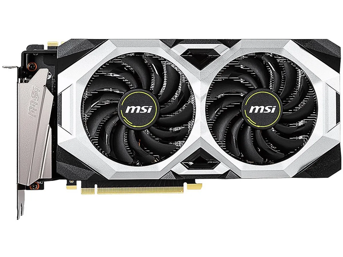 MSI GeForce RTX 2070 SUPER VENTUS GP OC dual-fan graphics card in black and silver