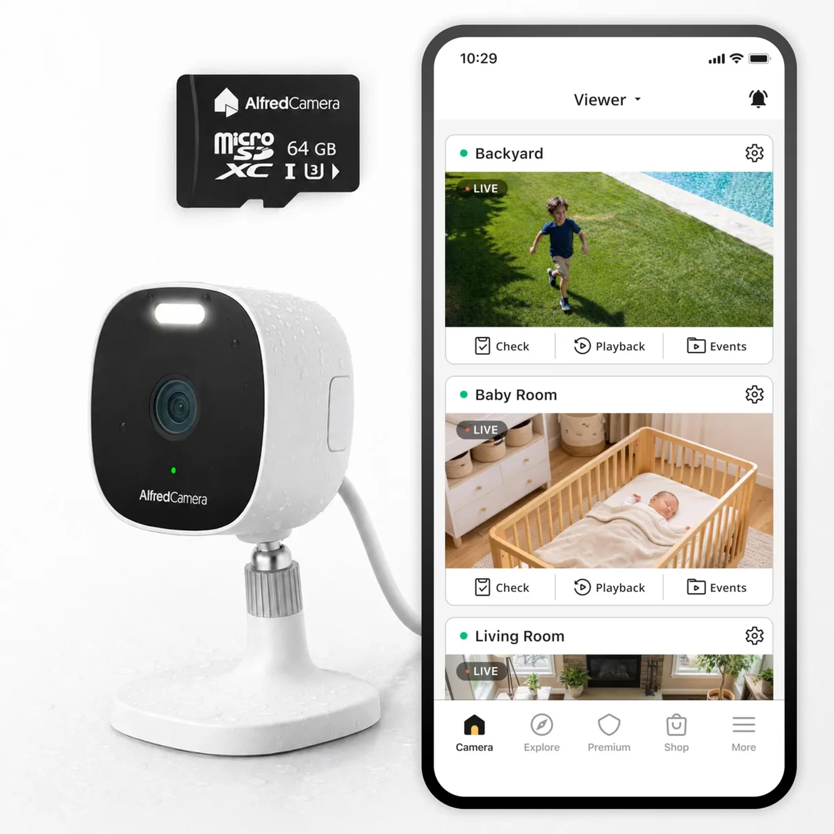  AlfredCamera AC202 2.5K WiFi 2 IP65 network camera — product photo