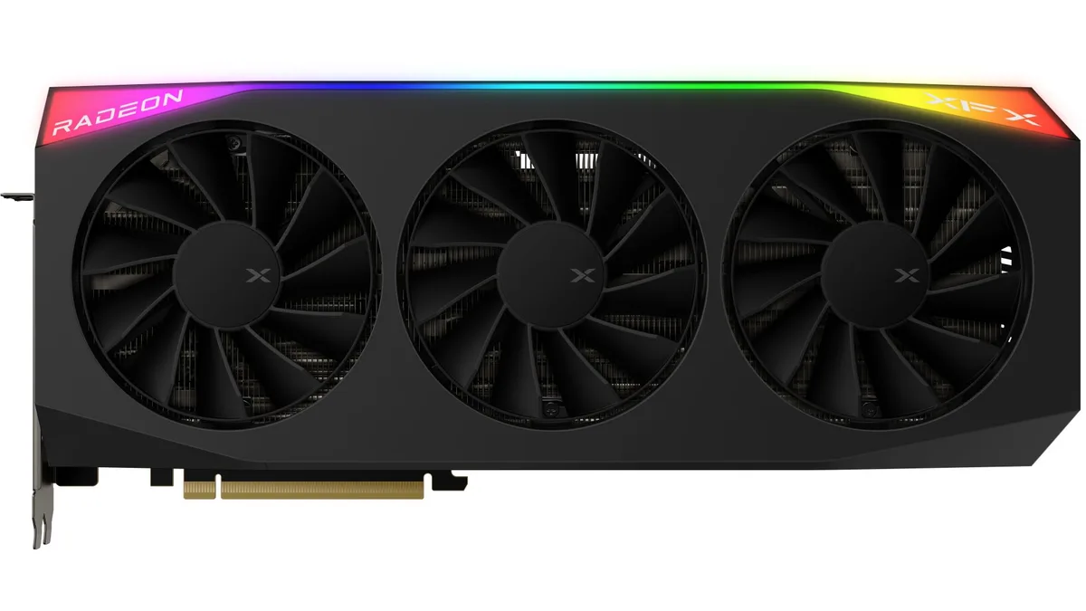 XFX XFX Mercury Radeon RX 9070 XT 16GB graphics card RX-97TRGBBB9 — product photo