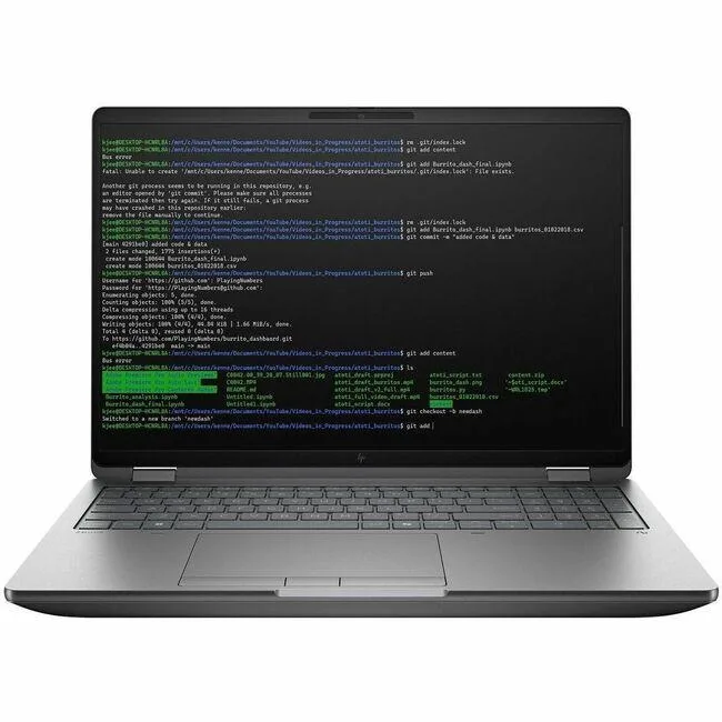 Silver 16-inch mobile workstation laptop closed on a plain background