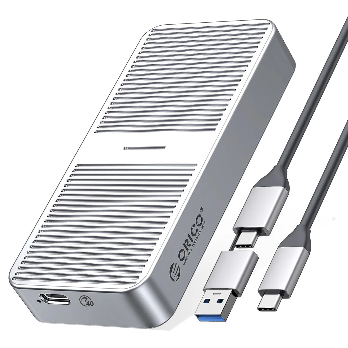Orico Orico M224-40Gbps USB4.0 40Gbps NVMe SSD Enclosure Silver — 商品写真