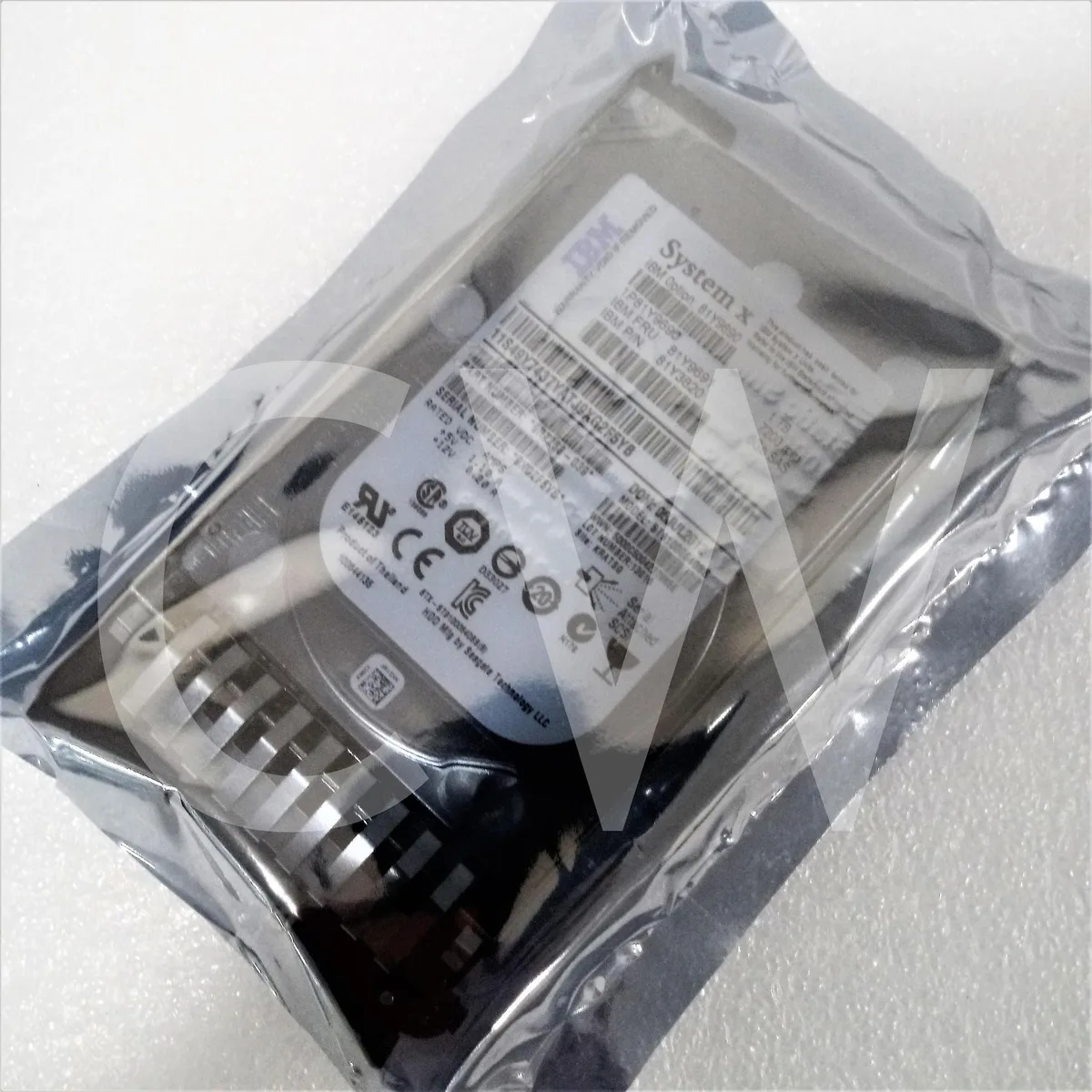 Silver 2.5 inch SAS hard drive in black IBM System X hot-swap caddy