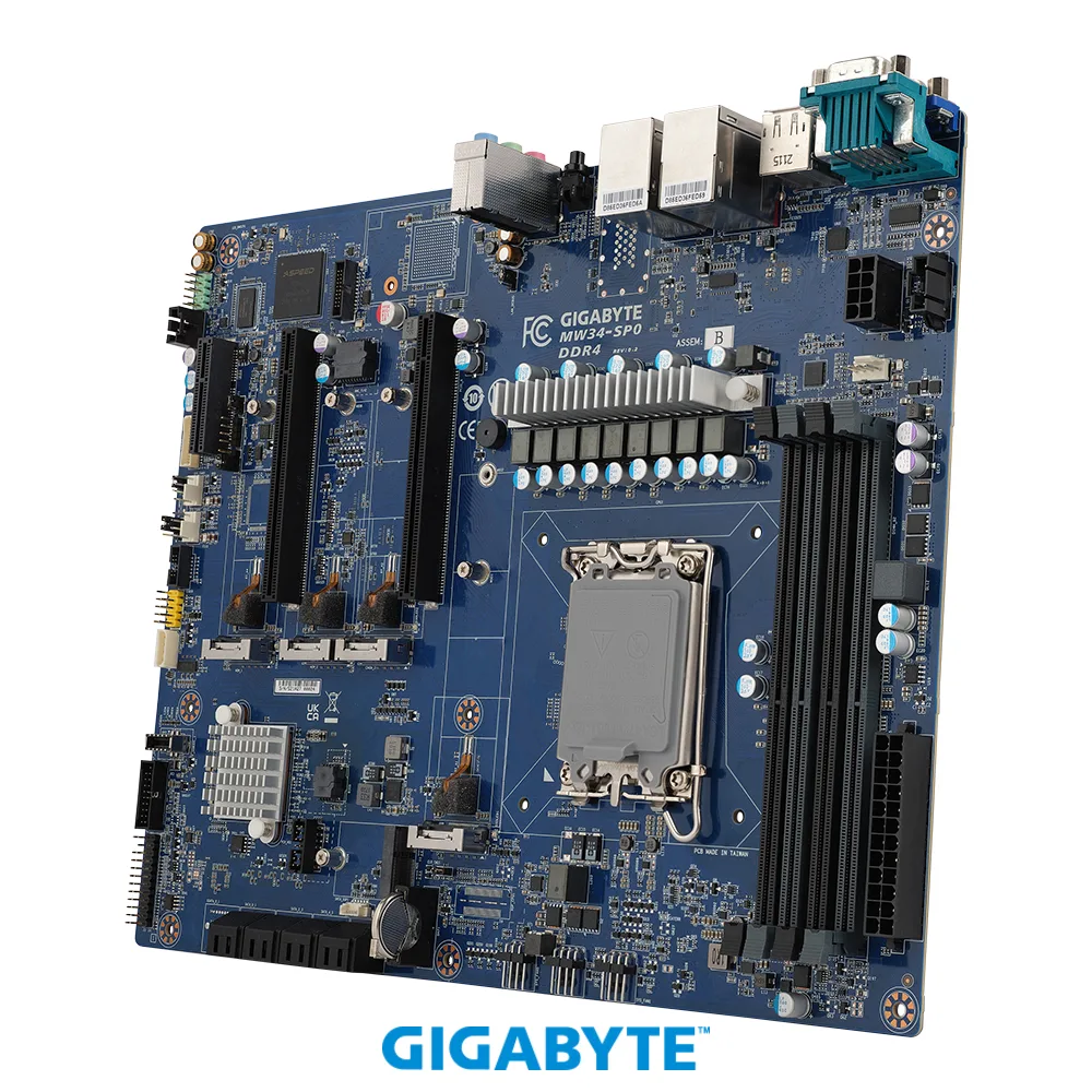 Green rectangular ATX motherboard with silver heatsinks and black slots