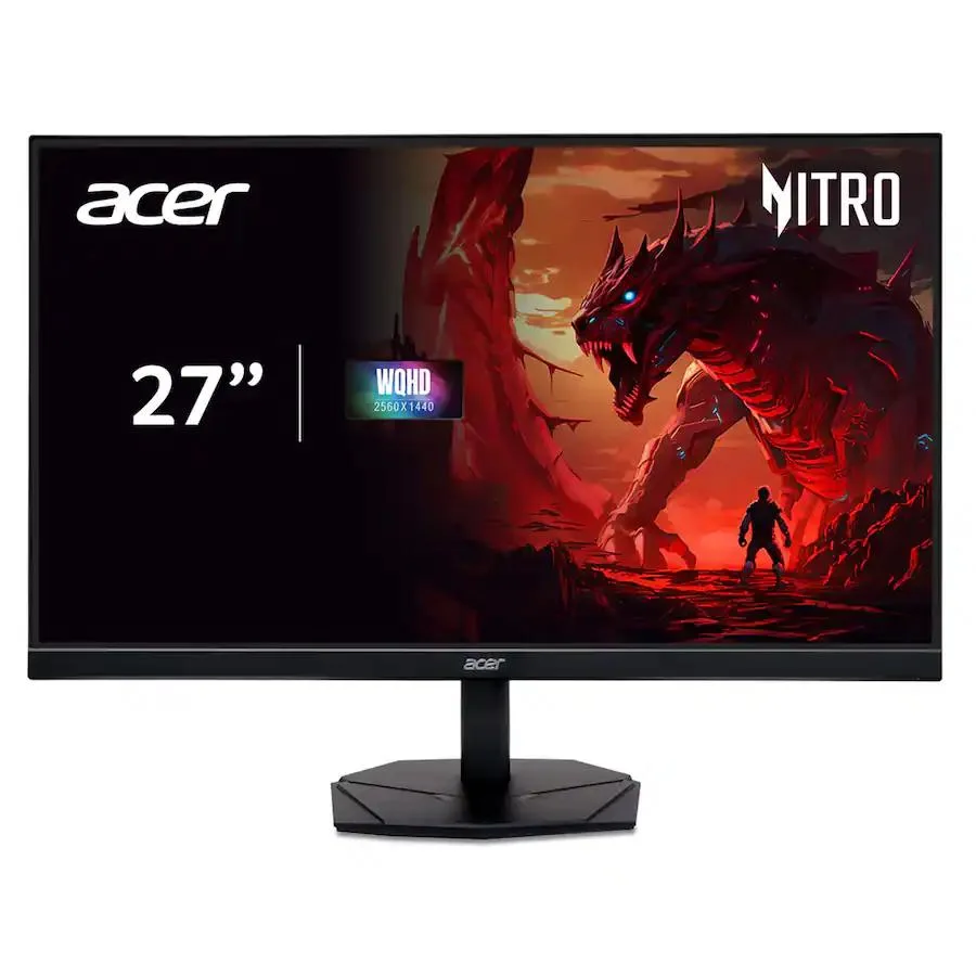 Acer Nitro 27 inch black gaming monitor flat IPS panel thin bezels matte finish