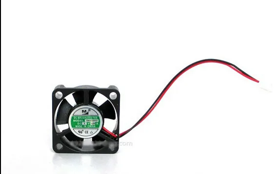 Black 30mm square DC cooling fan with two-wire 2-pin connector
