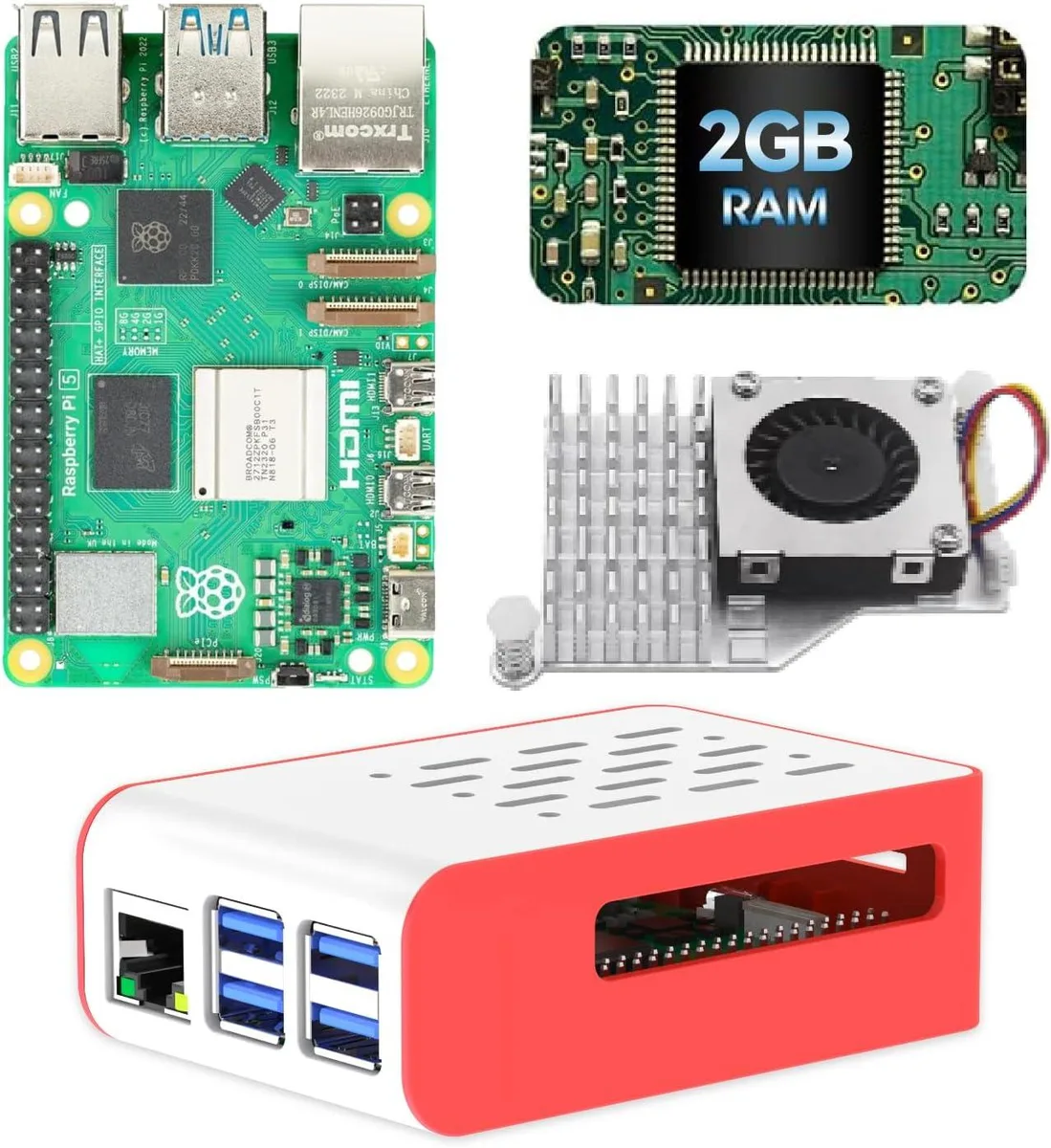 MCDODO MCDODO Raspberry Pi 5 2GB Basic Kit with Active Cooler and Case — 商品照片