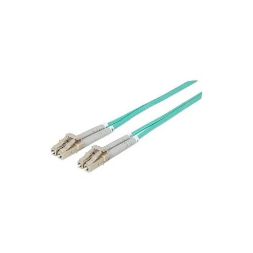 Intellinet Network Solutions Intellinet Network Solutions 750134 fibre optic cable duplex multimode LC/LC 50/125 OM3 2.0 m 7.0 ft aqua — product photo