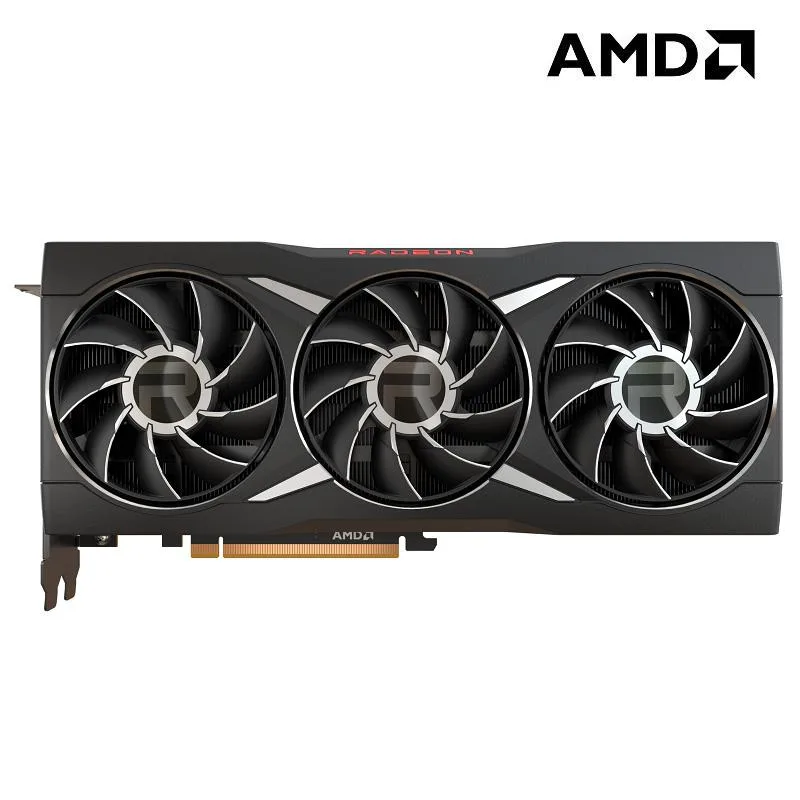 ASUS Radeon RX 6950 XT reference graphics card, black metal shroud with dual axial fans, single HDMI two DisplayPort one USB-C bracket