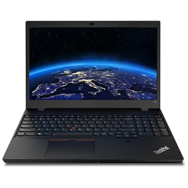 Black Lenovo ThinkPad P15p Gen 2 laptop, 15.6 inch 4K matte display, closed lid showing logo