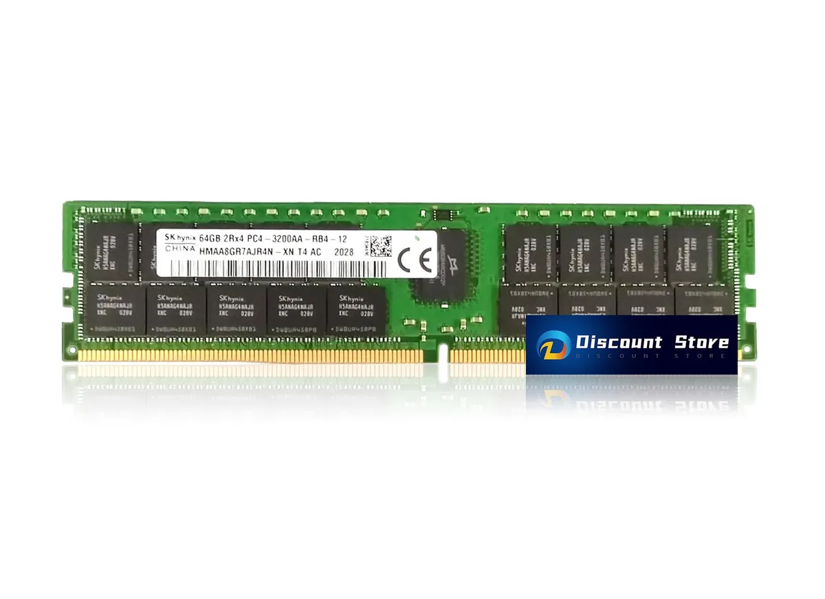 Green printed circuit board with black memory chips in a 288-pin DIMM form factor