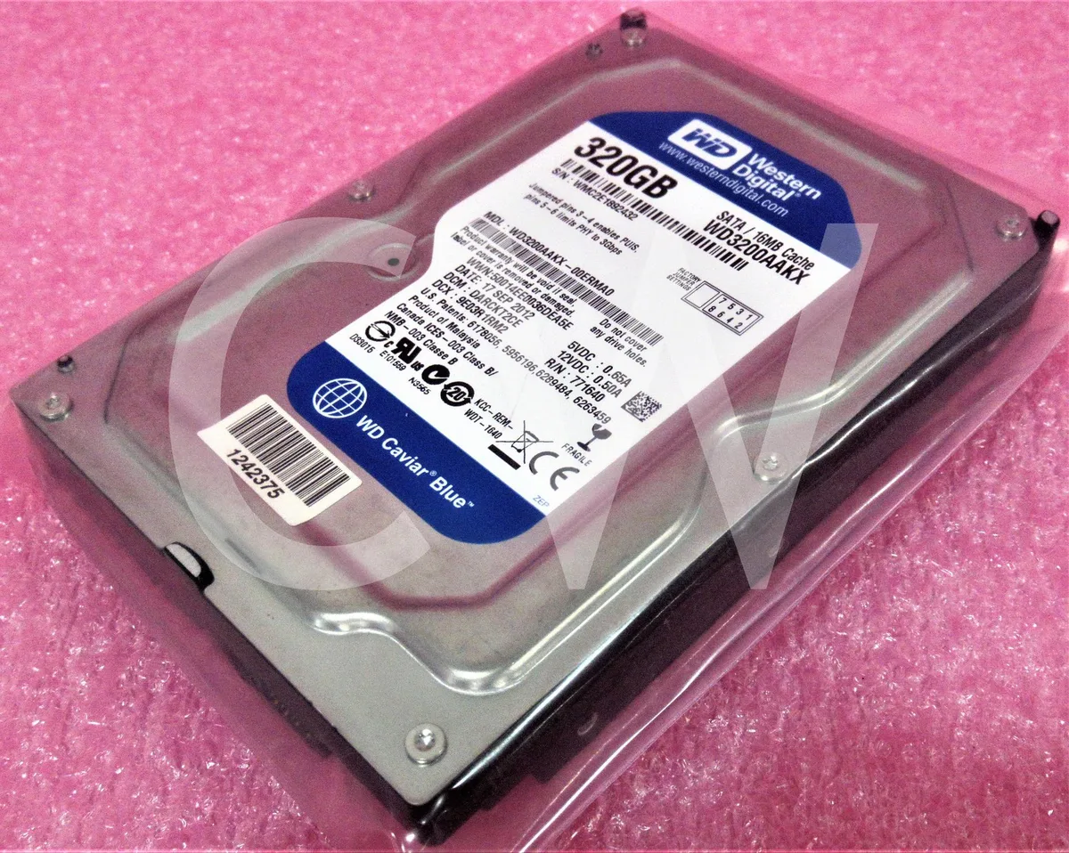 Silver rectangular 3.5 inch SATA hard drive with circuit board visible on bottom