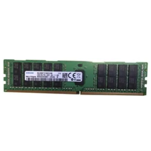 Green rectangular circuit board with black memory chips and gold edge connectors