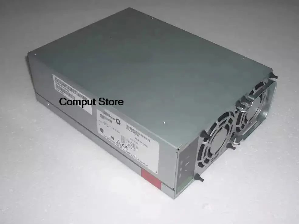 Rectangular silver server PSU with rear fan grille and power socket