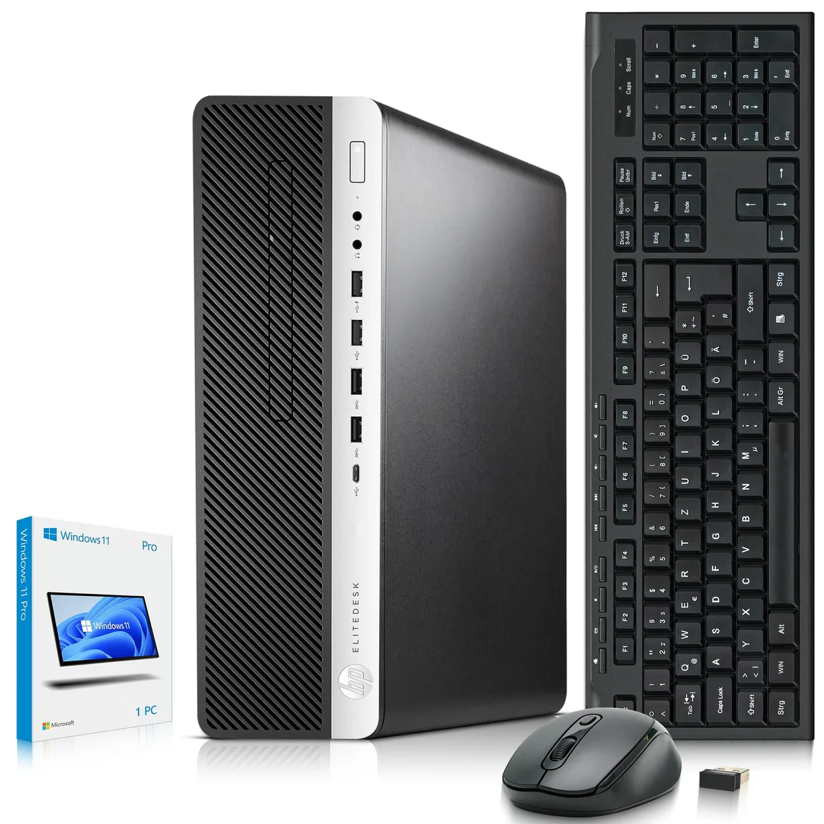 Small black HP EliteDesk 800 G4 tower, compact business desktop