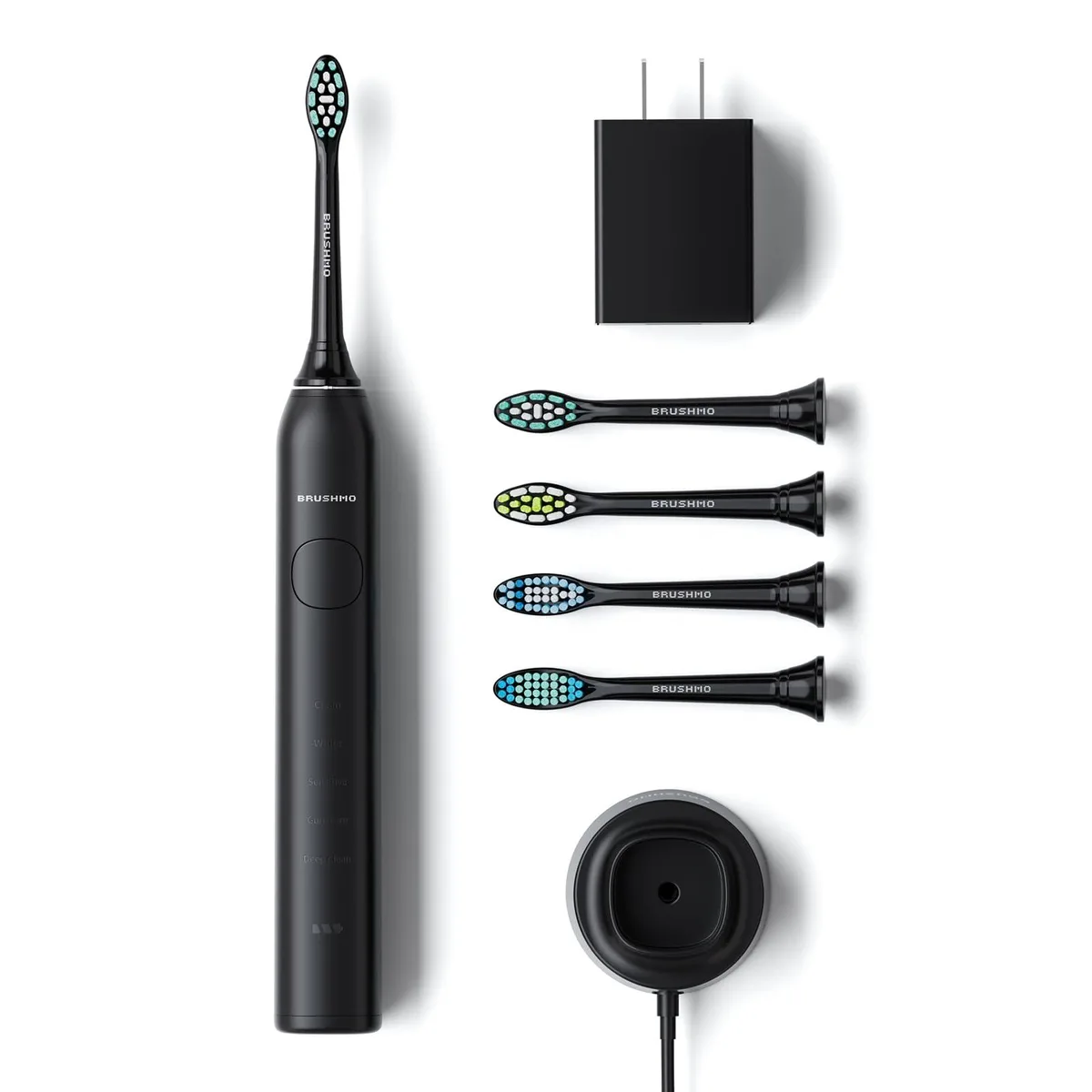  Bruush BM01-bk Super Sonic Electric Toothbrush Black 4 Heads — product photo