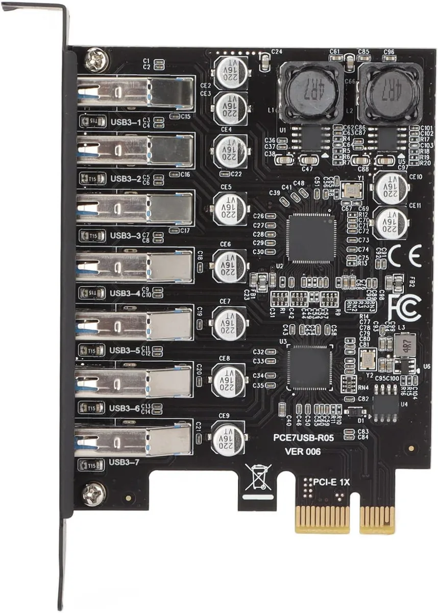 ESTONE ESTONE PCIE27USBA 7-Port PCI Expree Super Speed 5Gbps Controller Expansion Card — product photo