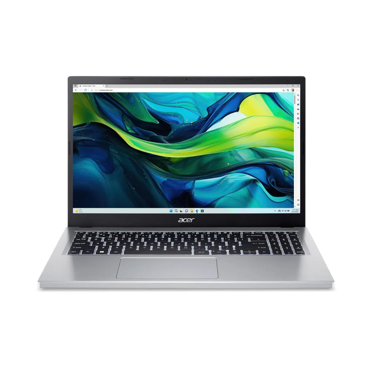 Silver Acer Aspire Go 15 Slim laptop 15.6 inch 1080p display
