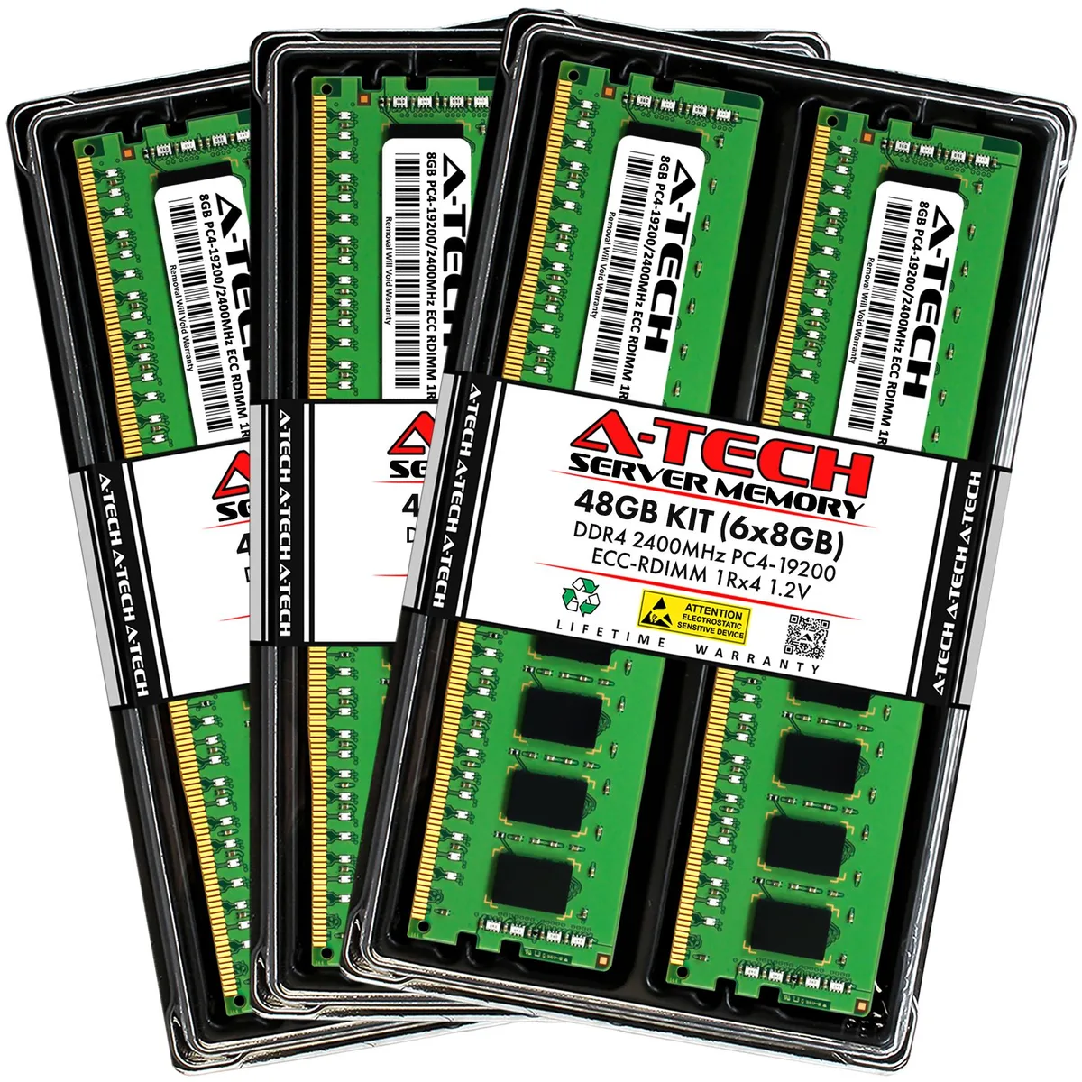 A-Tech A-Tech 48GB (6x8GB) DDR4 2400 ECC RDIMM 1Rx4 memory upgrade — foto produk