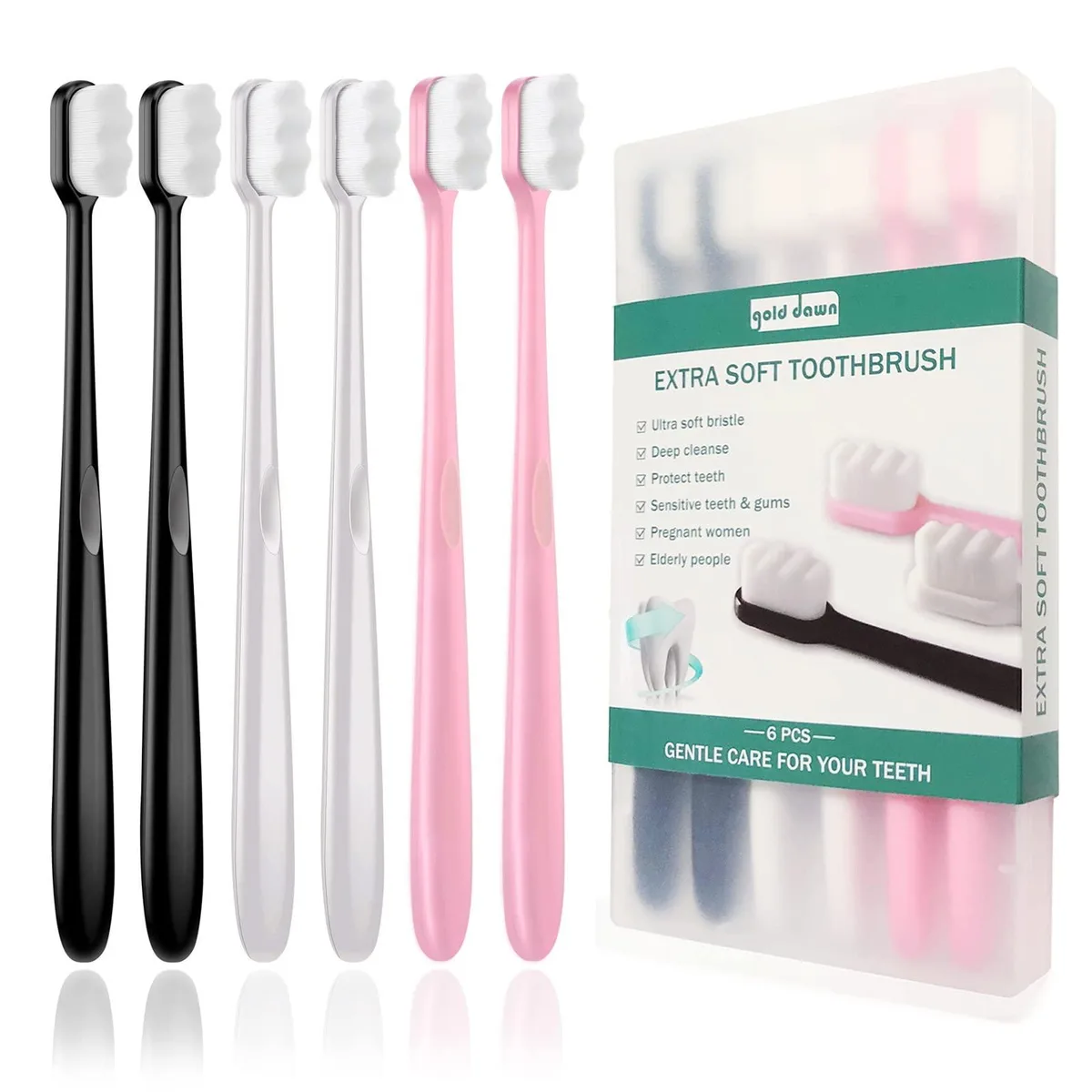  Waterpik GOLD DAWN Manual Toothbrush 20000 Bristles 6 Pack — product photo