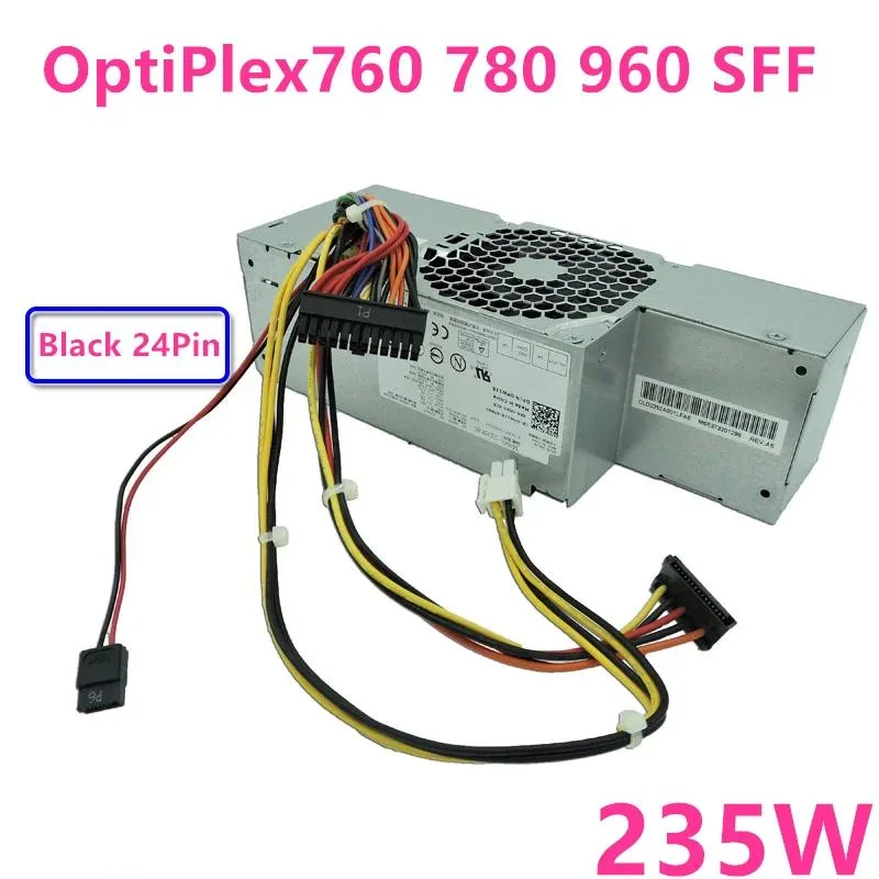 KHACHIMO 235W ATX power supply unit, matte black metal enclosure with rear fan grille and side label