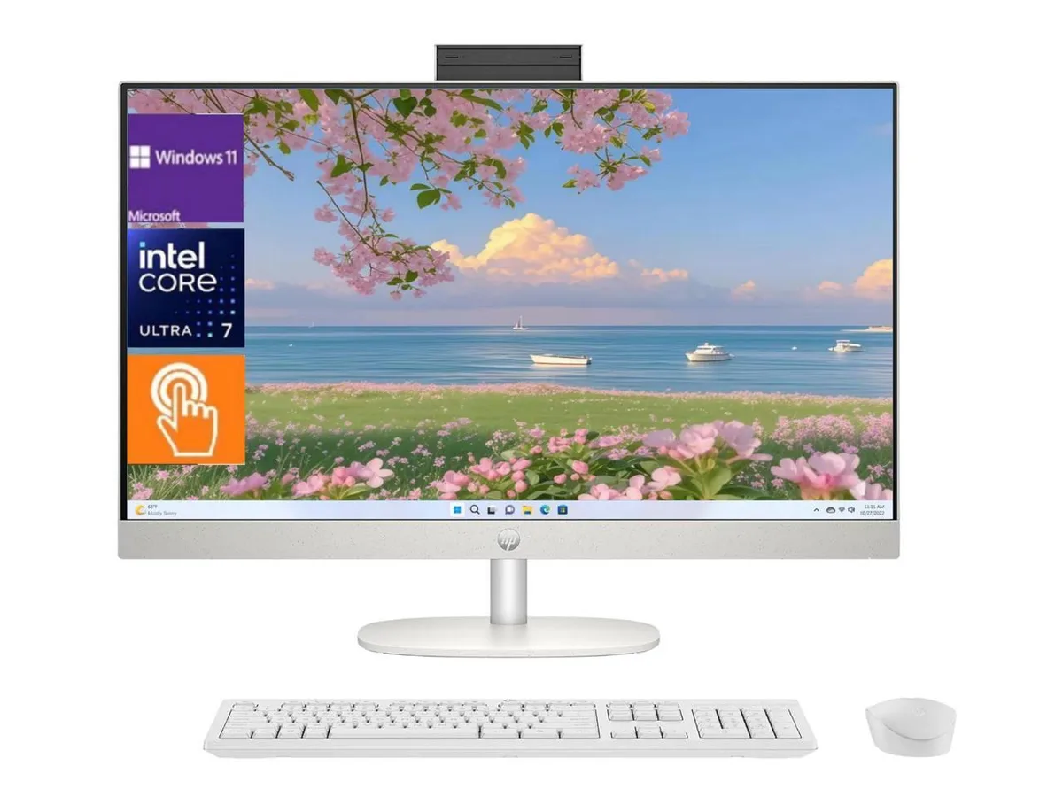 HP HP All-in-One PC Core Ultra 7 255U 27" FHD Touch 16GB DDR5 512GB NVMe White — fotografie produktu