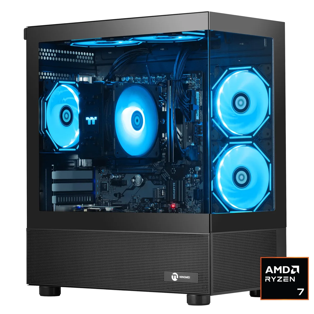 NINGMEI NINGMEI Gaming PC Ryzen 7 5700G 16GB DDR4 1TB NVME 550W Black — photo du produit