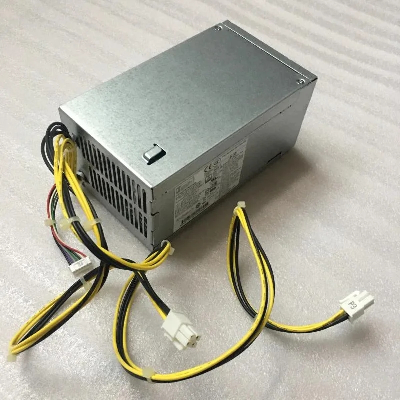 Rectangular silver ATX power supply unit with cooling fan visible
