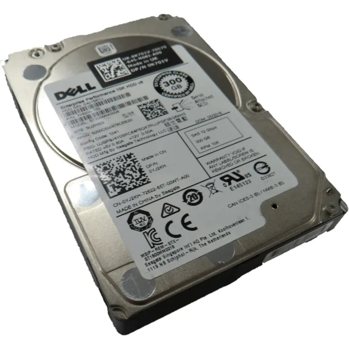 Silver 2.5 inch SAS hard drive with green circuit board visible