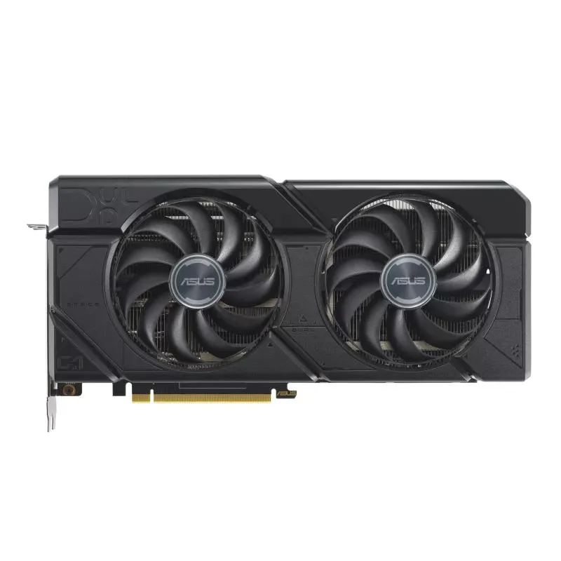 ASUS Dual Radeon RX 7700 XT OC graphics card with dual fans and dark finish