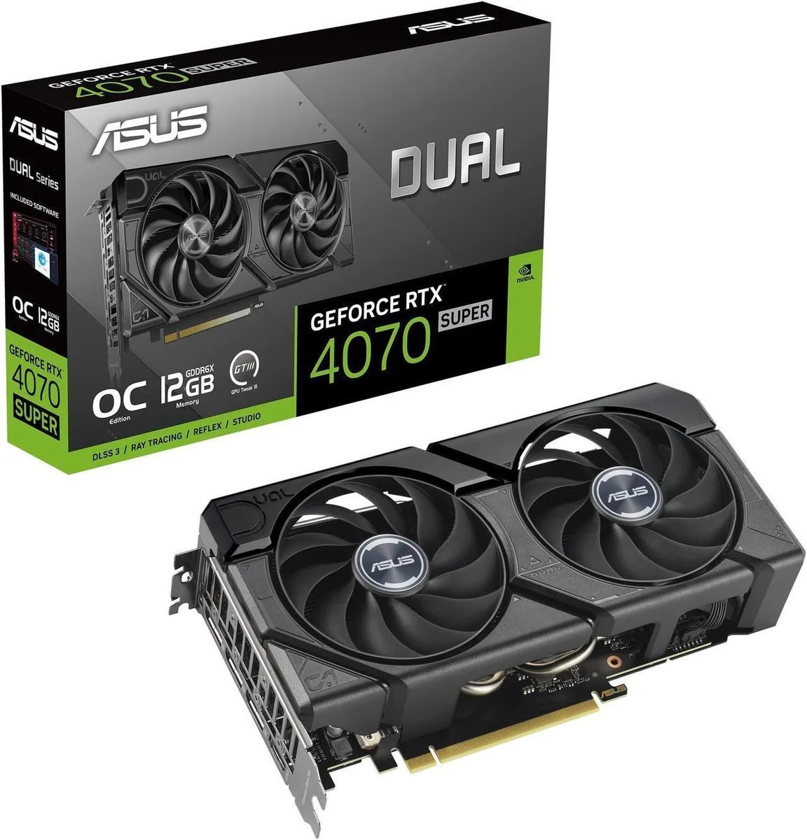 ASUS ASUS Dual GeForce RTX 4070 SUPER EVO OC Edition 12GB graphics card — 商品照片