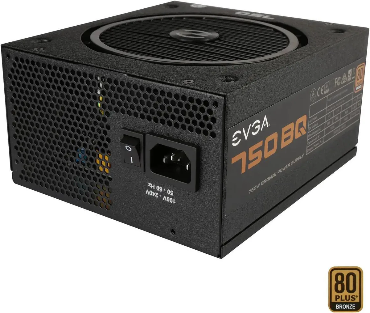 EVGA EVGA 110-BQ-0750-V1 750W 80 PLUS BRONZE semi-modular power supply — photo du produit