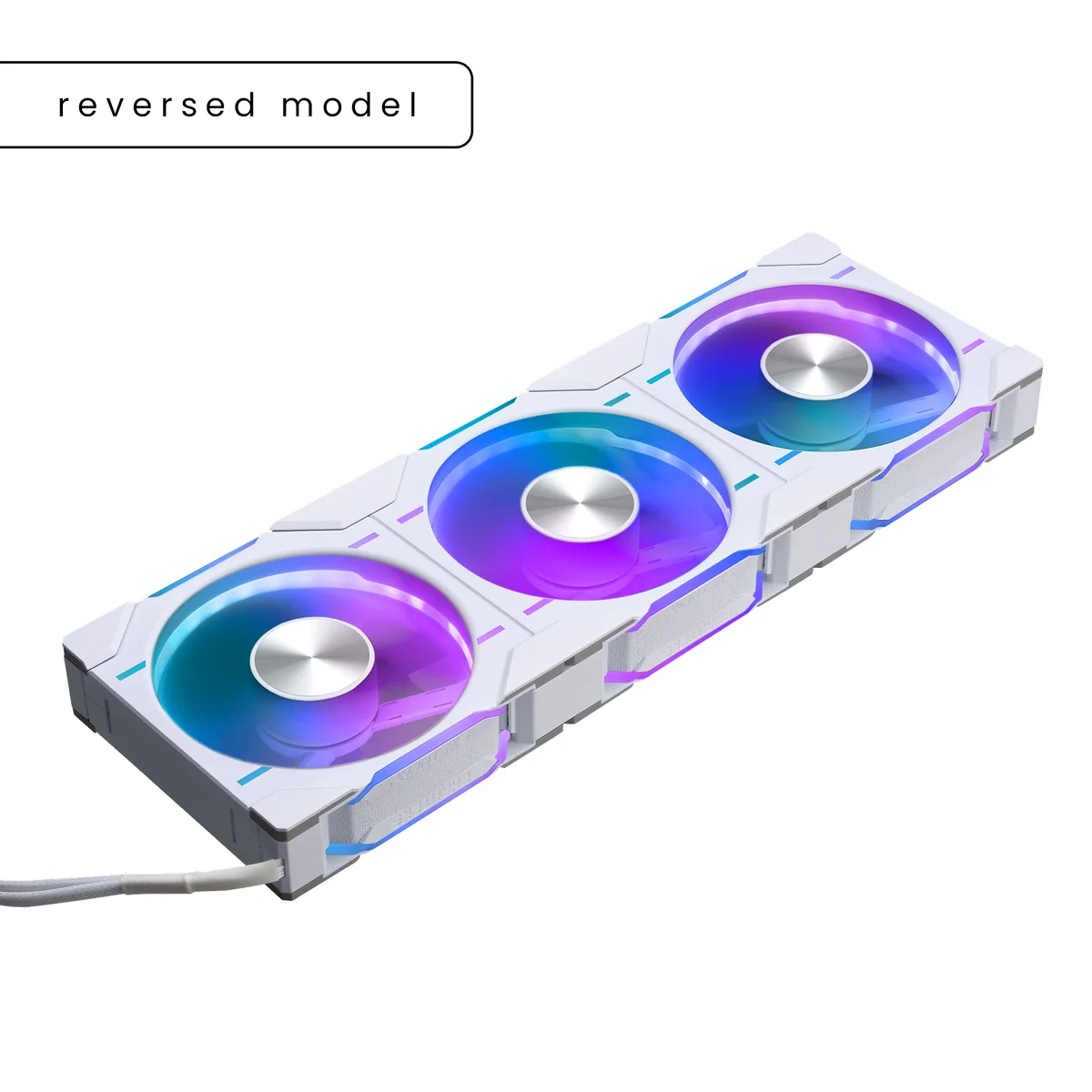 Phanteks Phanteks PH-F120D30R_DRGB_PWM_WT01_3P case fan 120mm 30mm 3 pack white reverse airflow — produktbild