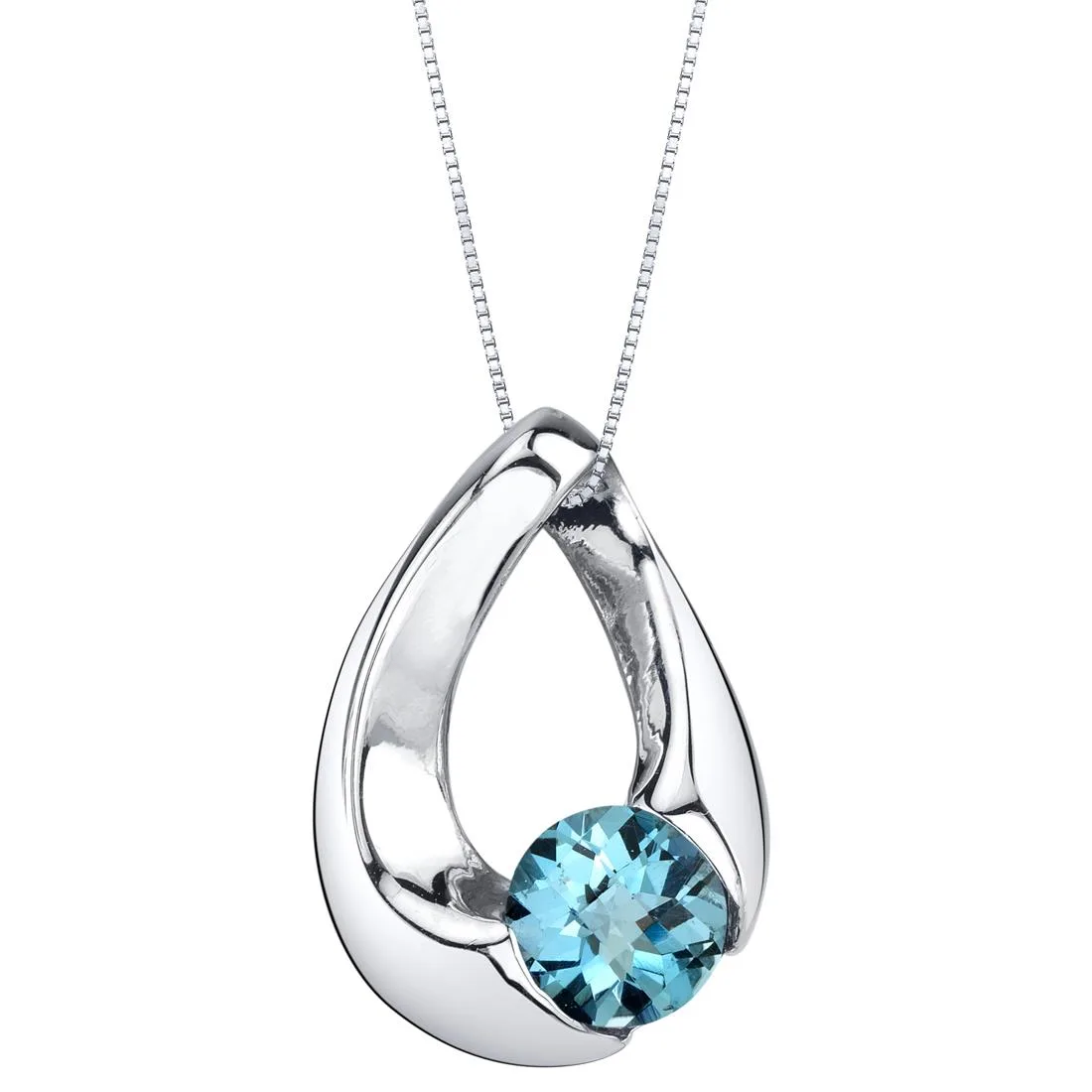 Oravo Oravo London Blue Topaz Sterling Silver 18" Pendant Necklace — foto do produto