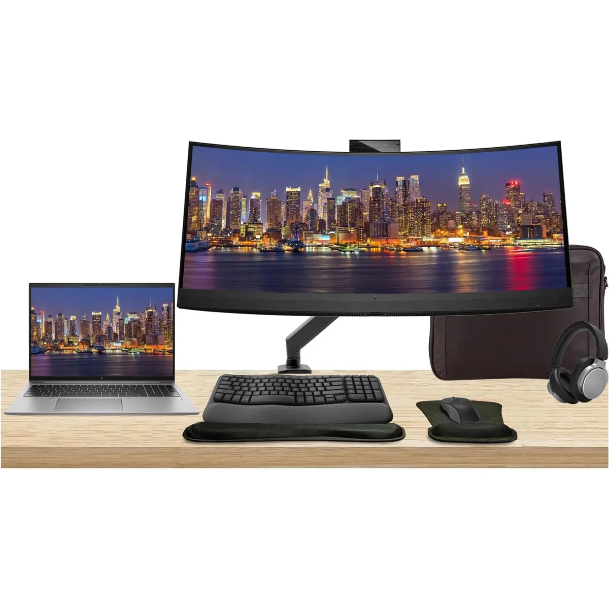 HP HP ZBook Firefly G10 16" i7-1370P 16GB 512GB + Z34c 34" Curved Monitor Bundle — 商品写真