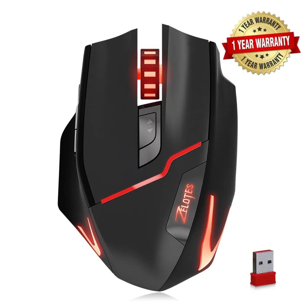 Black right-handed gaming mouse with ergonomic shape, matte finish, seven buttons, scroll wheel and RGB lighting