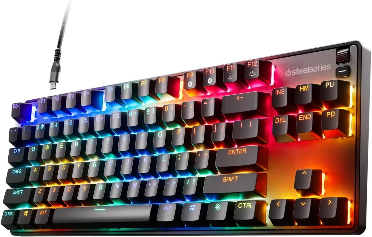 SteelSeries SteelSeries Apex 9 TKL Wired Gaming Keyboard 64847 OptiPoint 0.2ms Hot-Swappable Aluminum Black — productfoto