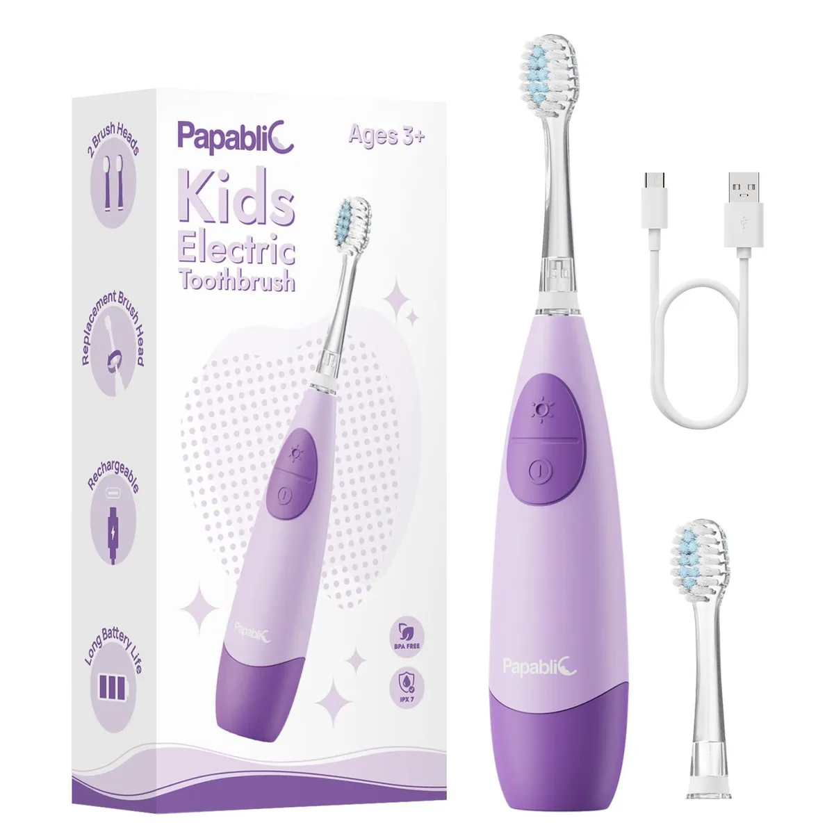  Waterpik PAPA335 Papablic Kids Electric Toothbrush Purple — product photo