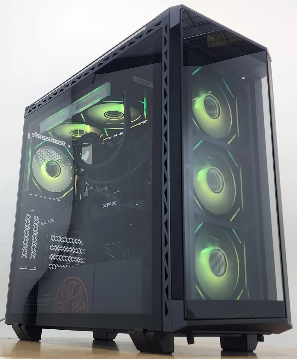 White mid-tower case with 240mm RGB AIO cooler visible inside