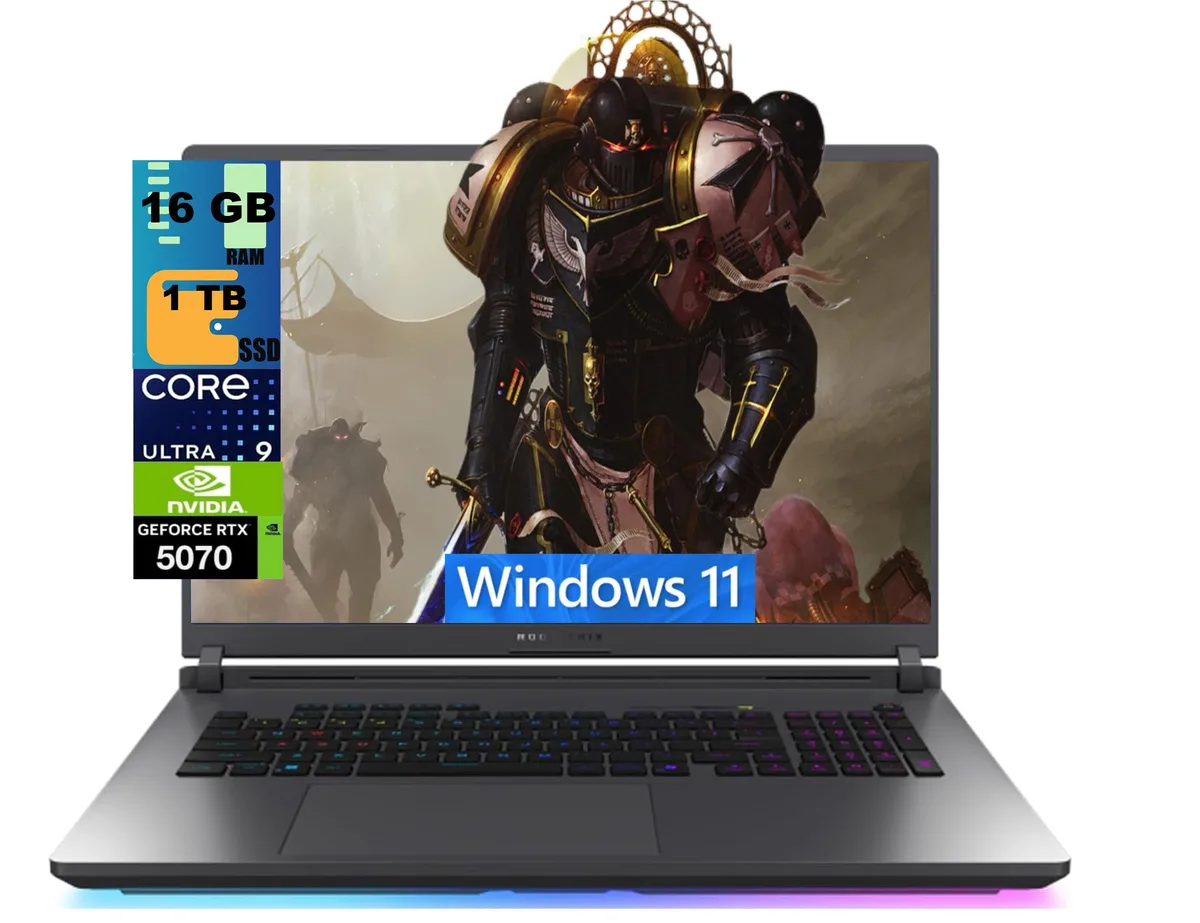 Black 18 inch gaming laptop with RGB keyboard closed lid