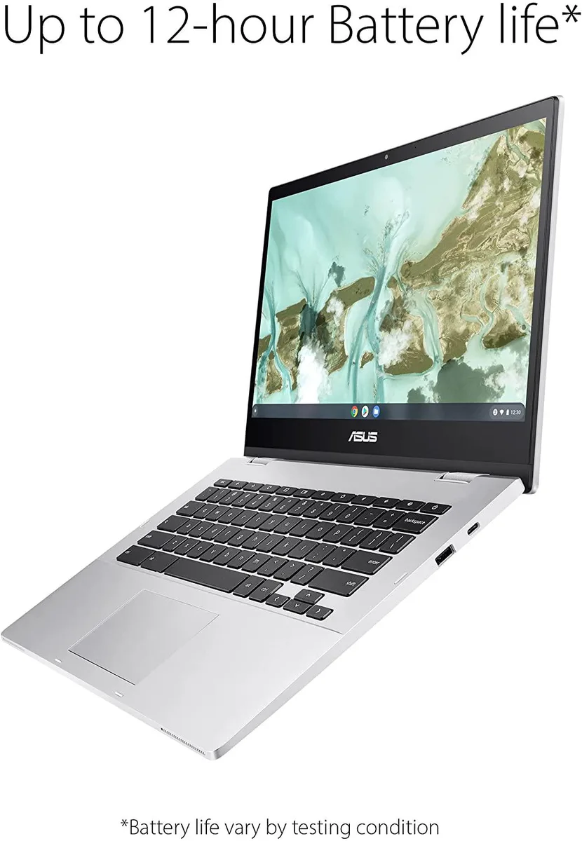 ASUS ASUS Chromebook CX1 14" Intel Celeron N3350 64GB eMMC 4GB RAM Transparent Silver CX1400CNA-AS44FV — Produktfoto
