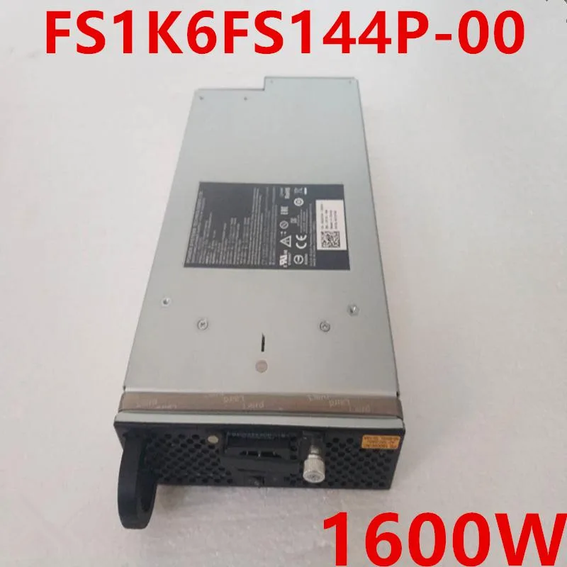 Rectangular metal ATX power supply unit with ventilation grille and label showing 1600W